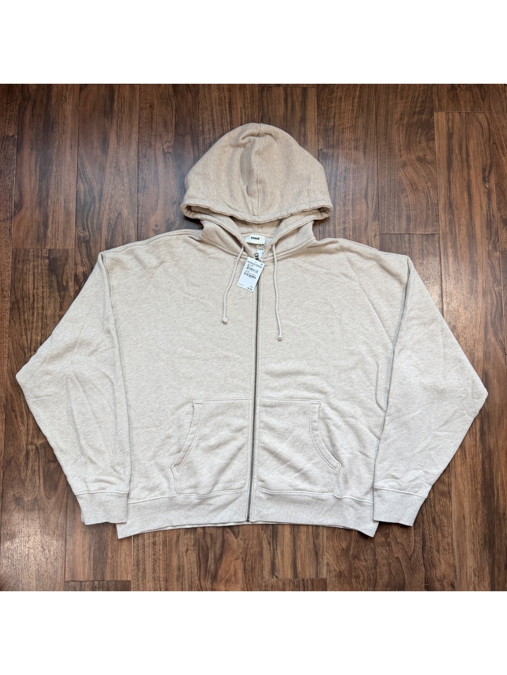 NWT Elwood Core Full Zip Hoodie Vintage Oatmeal XXL Organic Cotton Sweatshirt